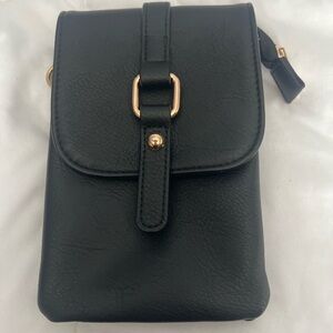 Classic Black Crossbody Phone Bag - Unbranded